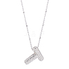 1Pc Brass Micro Pave Cubic Zirconia Letter Pendant Necklaces NJEW-LP0001-43T-P-1
