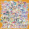 50Pcs Coloured Keel PVC Self-Adhesive Stickers PW-WG8CC3A-01-1