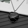 Natural Dyed & Heated Black Agate Pendant Necklaces CY8832-6-1