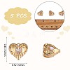 5 Pieces Angel Wing Love Heart Charm Pendant Heart Clear Cubic Zirconia Charm Copper Plating for Jewelry Necklace Earring Making Crafts JX382B-2