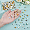 120Pcs Floral Printed Porcelain Beads PORC-UN0001-04-4