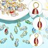 20Pcs 4 Colors Baking Paint Transparent Glass Pendants PALLOY-FS00074-2
