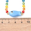 Porcelain Fish Pendant Rainbow Color Glass Beaded Necklaces for Friends and Couples KF3974-2-3
