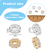 10Pocs 2 Colors Brass Micro Pave Clear Cubic Zirconia Spacer Beads KK-HS0001-53-2