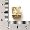 Brass Cubic Zirconia Beads KK-Q818-01V-G-3