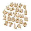 Brass Micro Pave Cubic Zirconia Beads KK-F895-19G-1