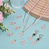 10Pcs Brass Micro Pave Clear Cubic Zirconia Pendants ZIRC-BC0015-13-4
