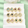 Brass Micro Pave Cubic Zirconia Stud Earrings EJEW-G471-13G-1