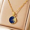 Hip-hop Style Sun Brass Enamel Pendant Necklaces for Women XJ6009-1-2