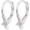 10Pcs Brass Cubic Zirconia Leverback Earring Findings KK-BBC0024-29-1