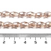 Transparent Electroplate Glass Beads Strands EGLA-A037-T6x8mm-B04-4