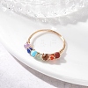 Natural Gemstone Chakra Finger Rings RJEW-JR00949-01-2