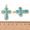 Rack Plating Brass Micro Pave Cubic Zirconia Pendants KK-P268-17K-G-3