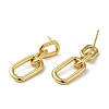 Rack Plating Brass Hollow Oval Dangle Stud Earrings for Women EJEW-Z019-13G-2