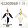 2Pairs 2 Colors Feather Chandelier Earrings EJEW-TA0001-81B-3