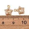 Brass Micro Pave Clear Cubic Zirconia Charms CU-CBAEC99-23G-3