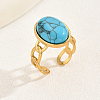 Stylish French Synthetic Turquoise Oval Ring for Women AP1026-1