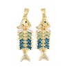 Brass Colorful Cubic Zirconia Pendants KK-E800-05B-G-1