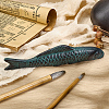 Fish Iron Chinese Calligraphy Paper Weight Cast AJEW-WH0455-138-4