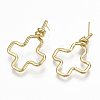 Brass Stud Earrings KK-S348-374-2