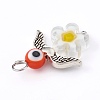 Handmade Millefiori Glass Pendants PALLOY-JF00623-02-2