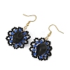 Halloween Gothic Synthetic Turquoise Skull Dangle Earrings EJEW-MZ00807-02-4