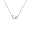 Alloy Crystal Rhinestone Whale Pendant 201 Stainless Steel Cable Chain Necklaces for Women WG0EF37-01-5