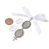Tibetan Style Alloy & Glass Oval Photo Bouquet Hanging Ornaments HJEW-JM01353-01-2