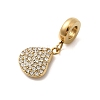 304 Stainless Steel Crystal Rhinestone Sea Animal European Dangle Charms STAS-D153-02B-G-2