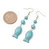 Synthetic Turquoise Dangle Earrings EJEW-JE05849-01-5