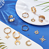 DIY Star Moon Sun Stainless Steel Charms Cuff Ring Making Kit DIY-SC0026-13G-4