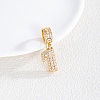 Brass Clear Cubic Zirconia European Dangle Charms LS-KK-R003-01G-01-1