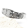 201 Stainless Steel Cuff Bangles for Women BJEW-F507-03P-1