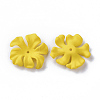 6-Petal Spray Painted Acrylic Bead Caps LS-MACR-N007-02D-2