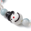 Christmas Theme Synthetic Moonstone and Alloy Snowflake
Charms Bracelets for Women BJEW-TA00560-4