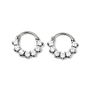 Flat Round 316 Surgical Stainless Steel Clear Cubic Zirconia Hoop Earrings EJEW-G416-21P-4