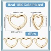 6Pcs Rack Plating Heart Brass Spring Gate Rings KK-SC0006-08-2