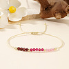 Bohemian Style Natural Red Garnet & Ruby & Rose Quartz Braided Bead Bracelets for Women CI9457-3