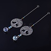 2Pcs 201 Stainless Steel Tree of Life Shape & Rainbow Crystal Glass Hanging Suncatcher HJEW-TA00446-4