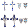 20Pcs 4 Styles DIY Blue Rosary Alloy Enamel Pendant and Link Findings Kits FIND-SC0021-26-7