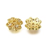 Flower Brass Micro Pave Cubic Zirconia Bead Caps KK-K300-01F-G-2