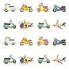 24Pcs 8 Styles Vehicle Theme Alloy Enamel Pendants ENAM-CJ0003-11-1