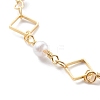 Brass Rhombus Link Chain Bracelets BJEW-JB06165-2
