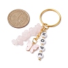 Alloy Enamel Acrylic with Natural Rose Quartz Keychain KEYC-JKC00806-03-3