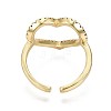 Brass Micro Pave Cubic Zirconia Cuff Rings RJEW-S044-104-NF-4