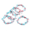 Unisex Chip Natural White Jade Beaded Stretch Bracelets BJEW-S143-12-1-1