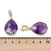 Natural Amethyst Faceted Teardrop Pendants G-B126-04G-07-3