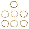 Oval Brass Micro Pave Cubic Zirconia Link Chain Bracelets for Women BJEW-D387-04G-2