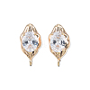 Brass Stud Earring Findings X-KK-N232-434LG-2