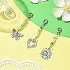 Glass Beaded & Alloy Pendant Decorations HJEW-YW00004-4